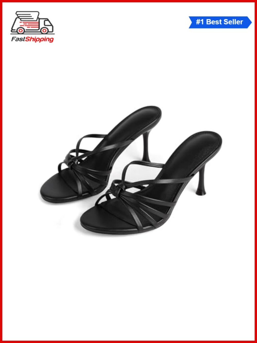 ✨ Strappy Kitten Heels for Women Open Toe Mule Sandals Summer Dressy Casual